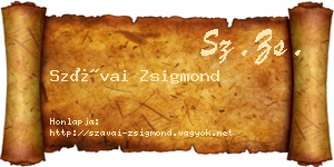 Szávai Zsigmond névjegykártya